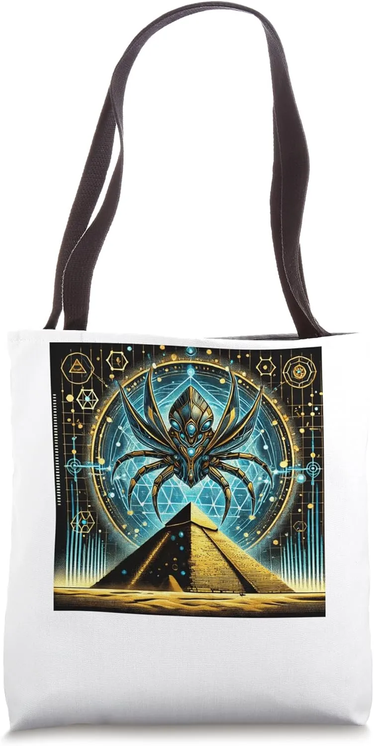 Egypt UFO Scarab Ship Landing Near Pyramid Tote Bag
