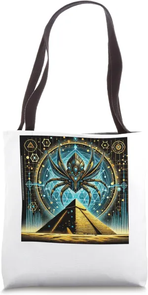 Egypt UFO Scarab Ship Landing Near Pyramid Tote Bag