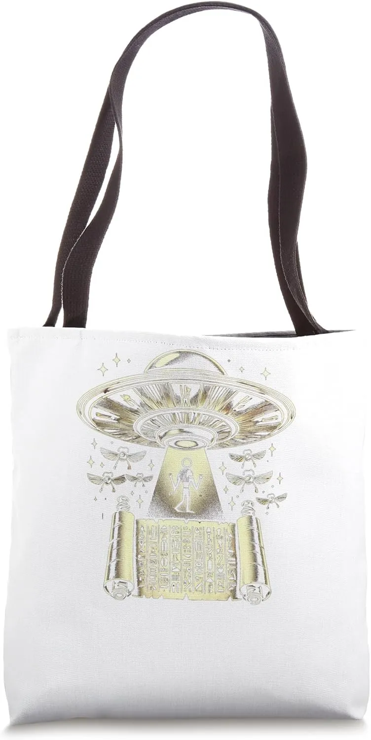 Egypt UFO Scarabs And Floating Scroll Graphic Tote Bag
