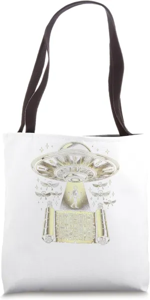 Egypt UFO Scarabs And Floating Scroll Graphic Tote Bag