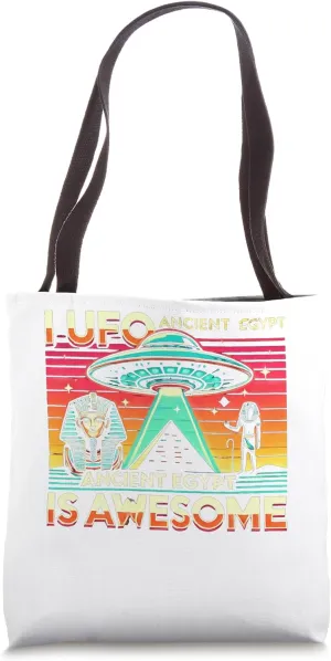 Egypt UFO Strange Object Over Old Temple Graphic Tote Bag