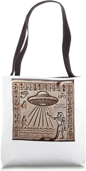 Egypt UFO Tablet Carved Over Nile River View Tote Bag