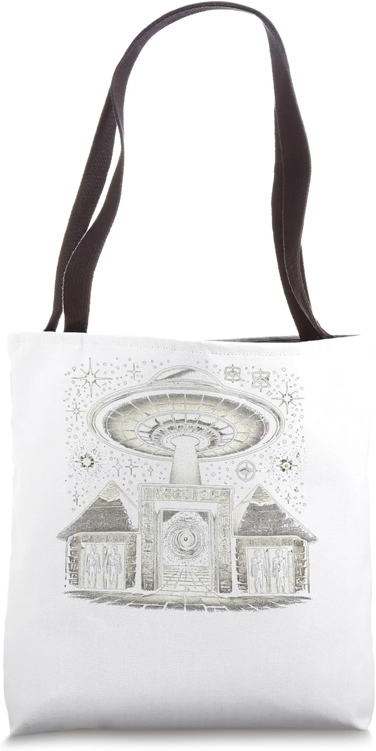 Egypt UFO Zodiac Ceiling Dendera Style Graphic Tote Bag