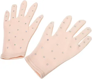 Elegant Ice Skating Gloves Decorative Party Gloves Rhinestones for Girls Women's Performances