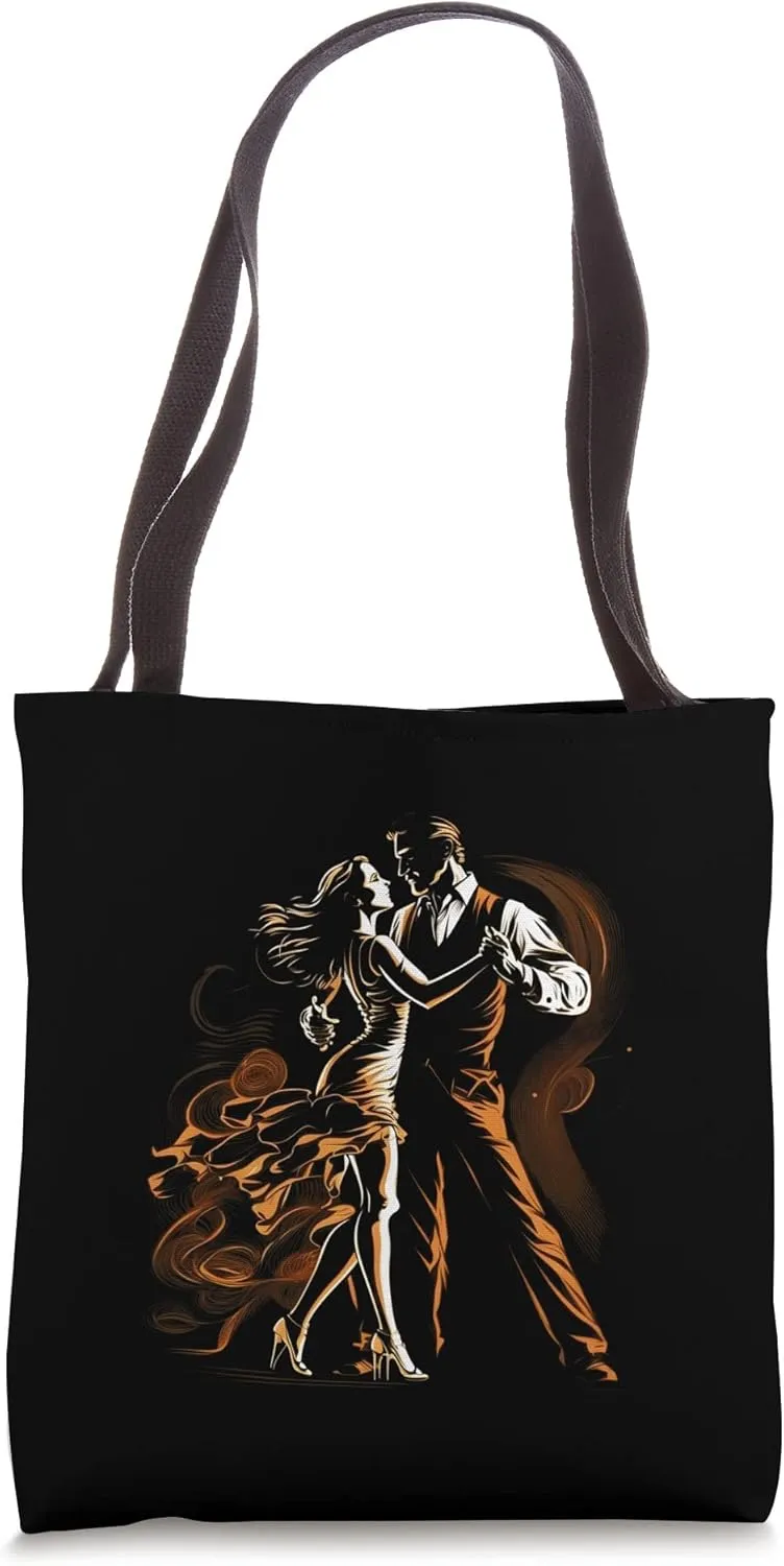 Elegant Tango Dance Couple - Passionate Dancers Artwork Tote Bag