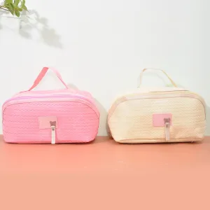 Elegant Woven-Texture Travel Pouch – Stylish & Spacious