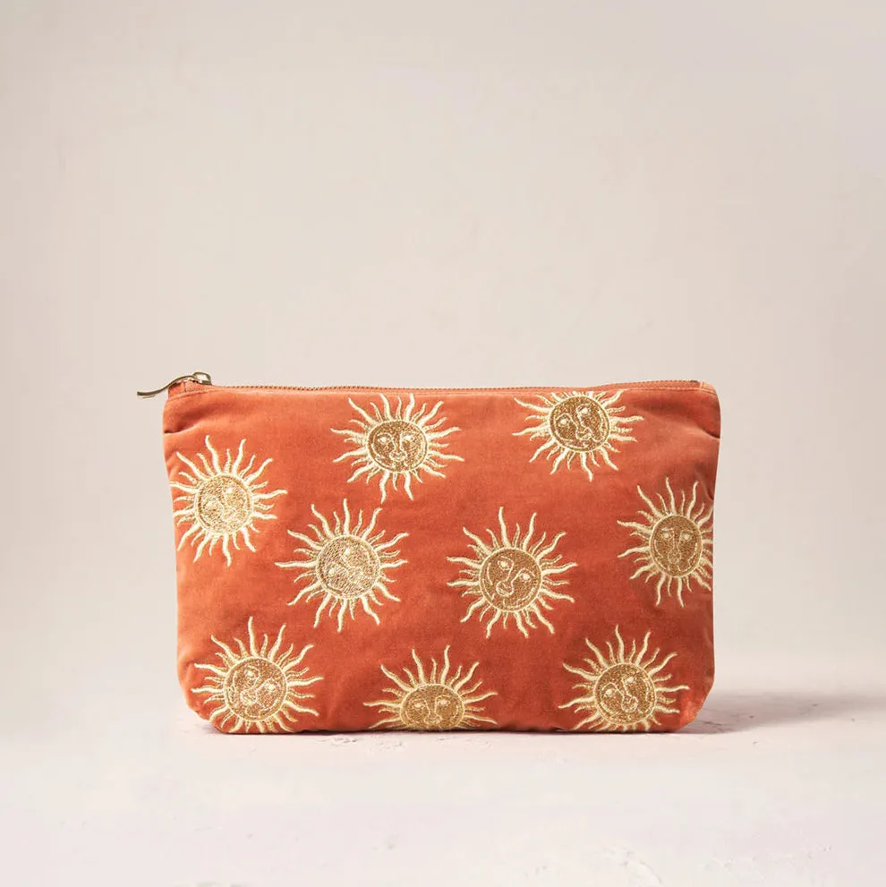 Elizabeth Scarlett - Sun Goddess Rust Velvet Everyday Pouch