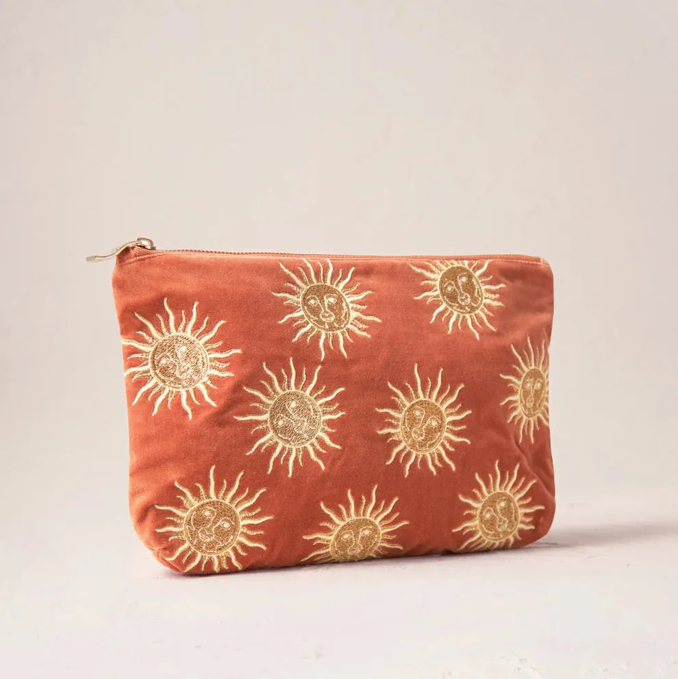 Elizabeth Scarlett - Sun Goddess Rust Velvet Everyday Pouch