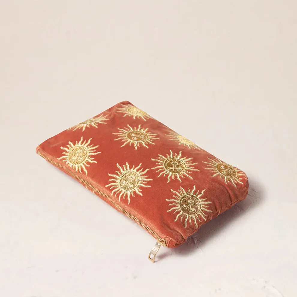 Elizabeth Scarlett - Sun Goddess Rust Velvet Everyday Pouch