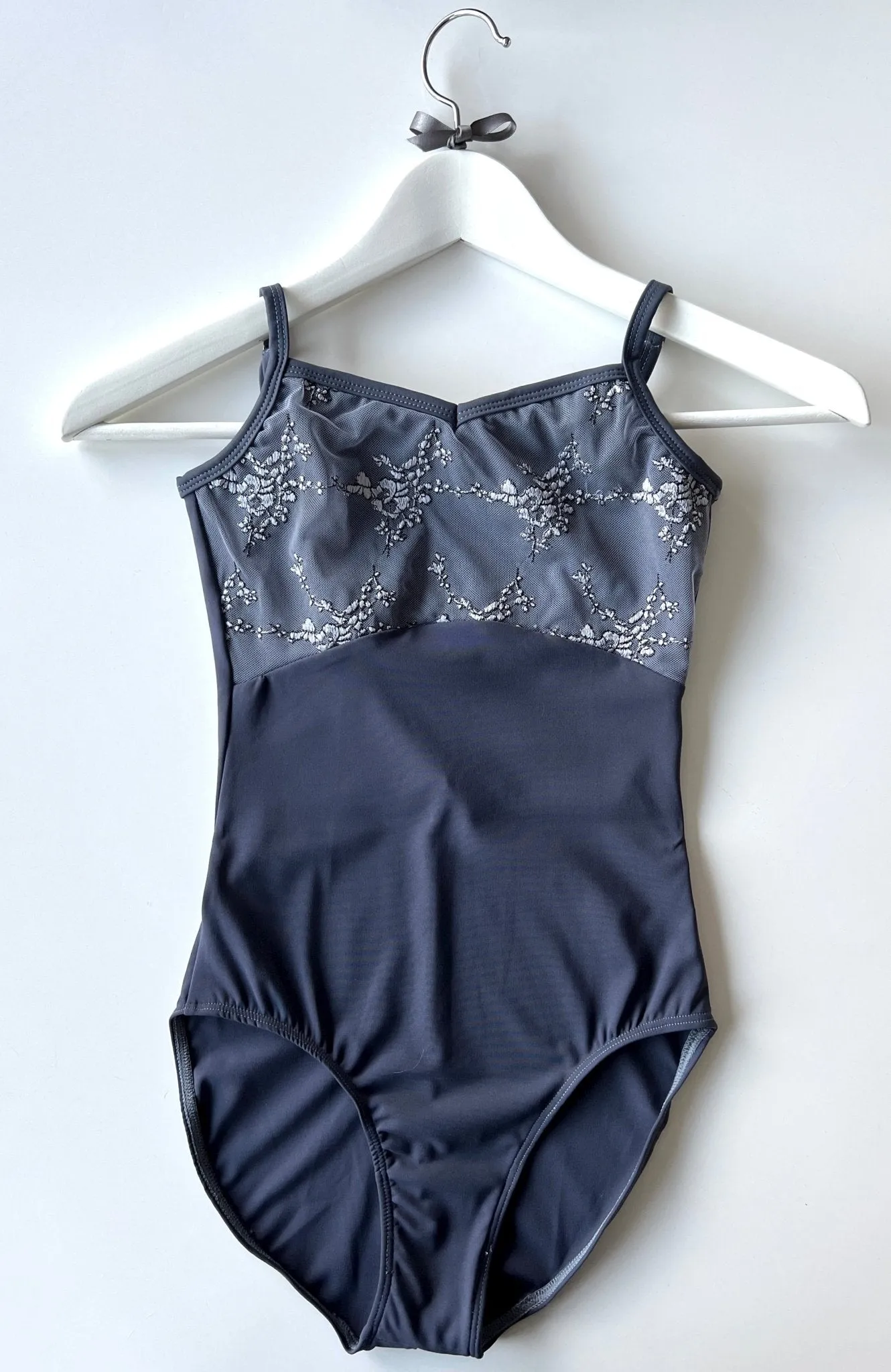 Embroidered Camisole Leotard - Navy