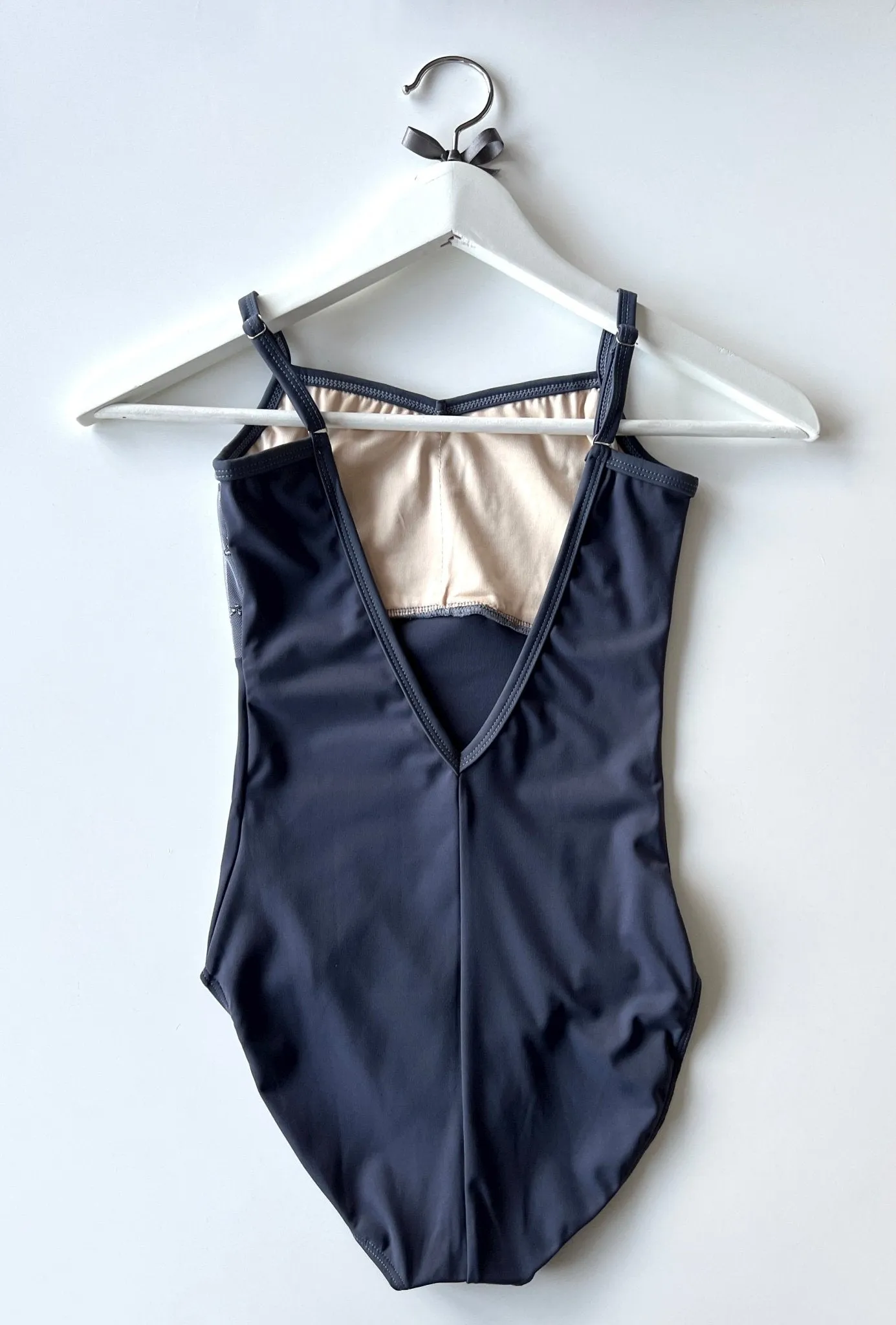 Embroidered Camisole Leotard - Navy