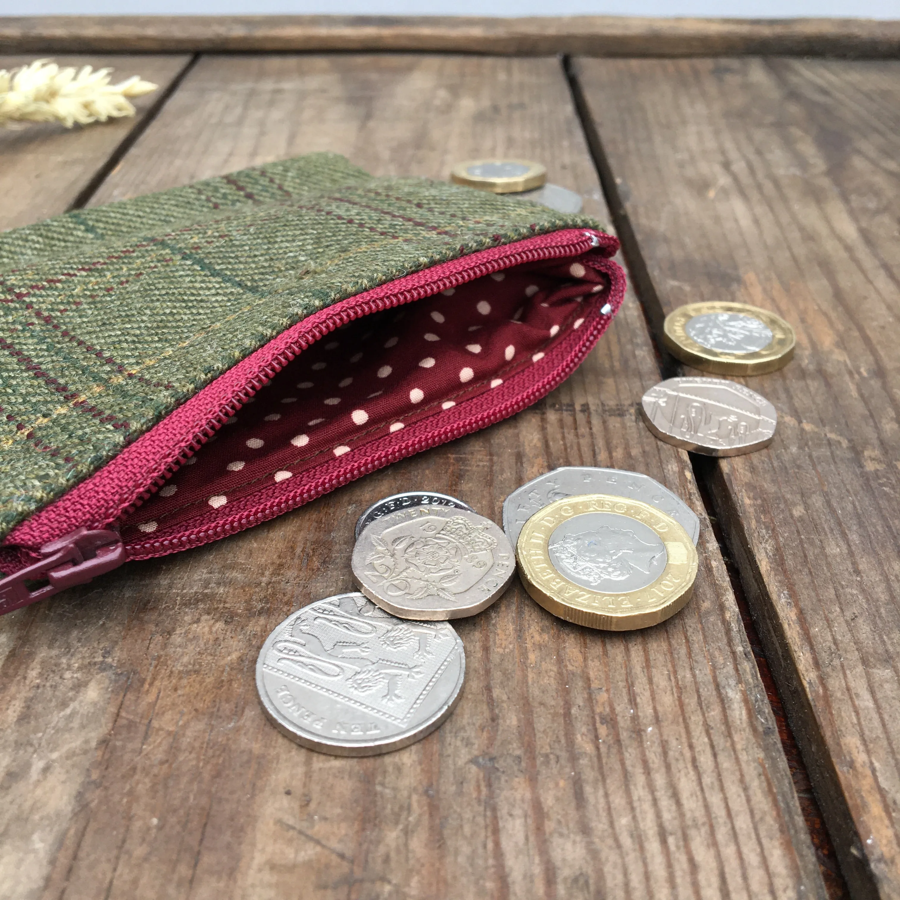 ESME Green Check Purse