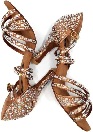 Esmeralda's Dance Shoes - Women's Latin Salsa, Tango, & Flamenco Heeled Shoes - Character, Wedding & Ballroom Dance Shoes - Professional/Rehearsal Salsa Shoes in One