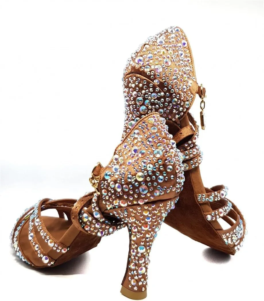 Esmeralda's Dance Shoes - Women's Latin Salsa, Tango, & Flamenco Heeled Shoes - Character, Wedding & Ballroom Dance Shoes - Professional/Rehearsal Salsa Shoes in One