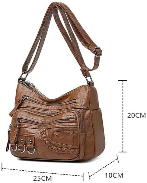 Exquisite Luxury Women's PU Handbag A Timeless Classic Ladies' Shoulder and Cross - Body Bag in Black, Brown, and Red Hues