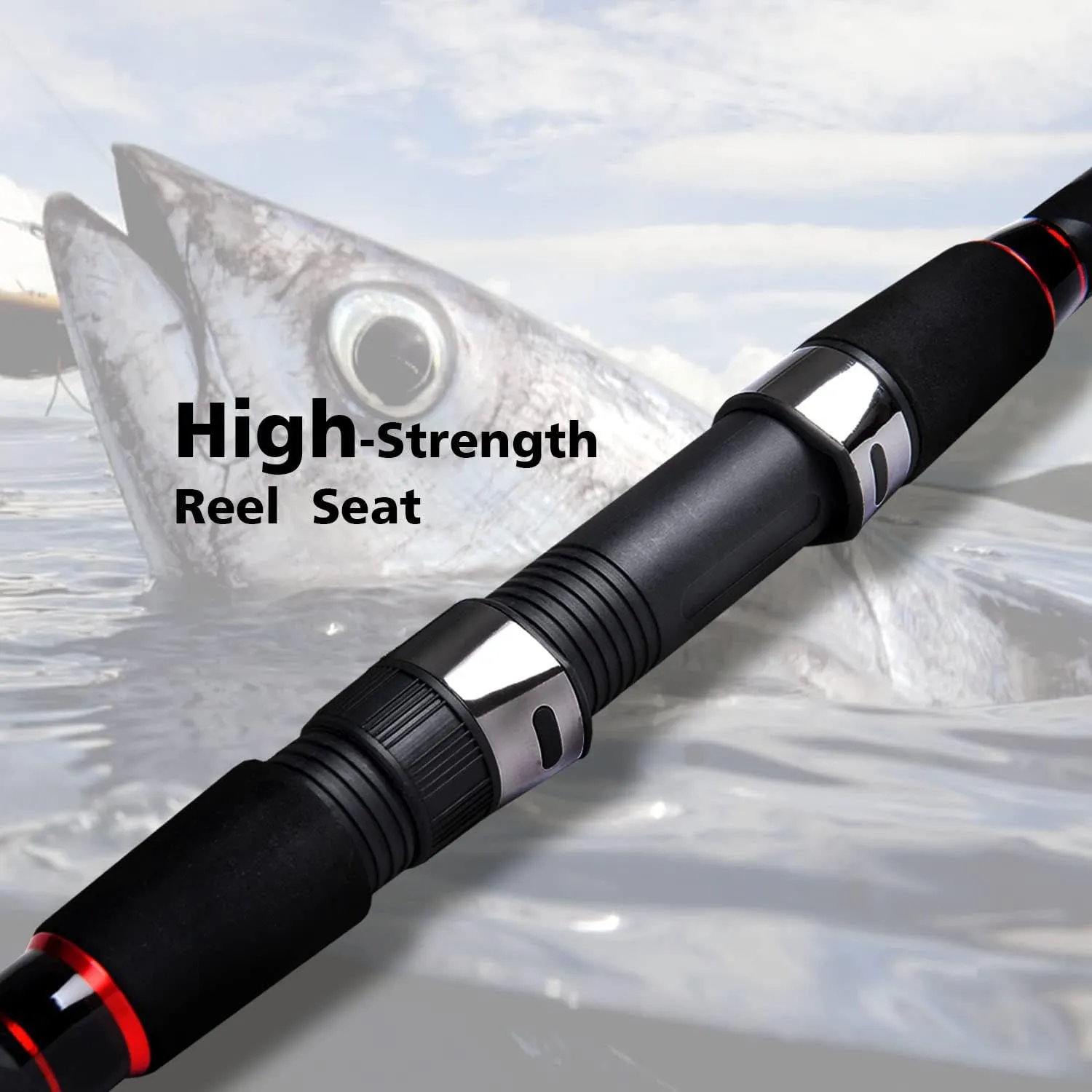 Fiblink Surf Spinning Fishing Rod 2-Piece Graphite Travel Fishing Rod(12 Feet & 10 Feet)