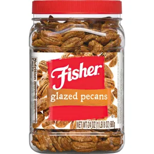 Fisher Snack Glazed Pecans, 24 Ounces, Made with Whole Mammoth Candied Pecans, 100% Recyclable