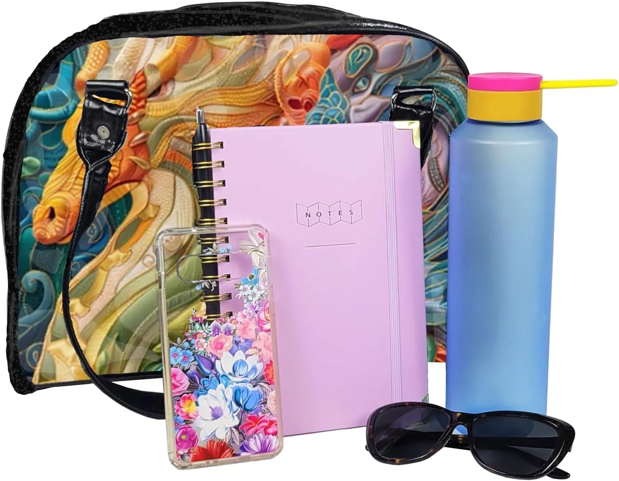 Flora and Fauna Collection Colorful, Large, Whimsical, Womens Handbag, Purse, Travel Bag, Satchel, Fav Tote