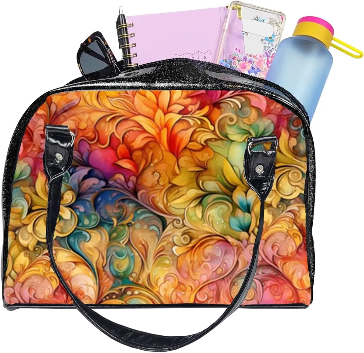 Flora and Fauna Collection Colorful, Large, Whimsical, Womens Handbag, Purse, Travel Bag, Satchel, Fav Tote