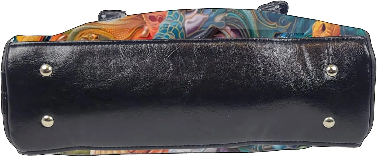 Flora and Fauna Collection Colorful, Large, Whimsical, Womens Handbag, Purse, Travel Bag, Satchel, Fav Tote
