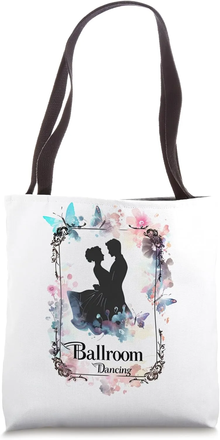 Floral Couple Ballroom Dancer Latin Dance Choreography Tote Bag