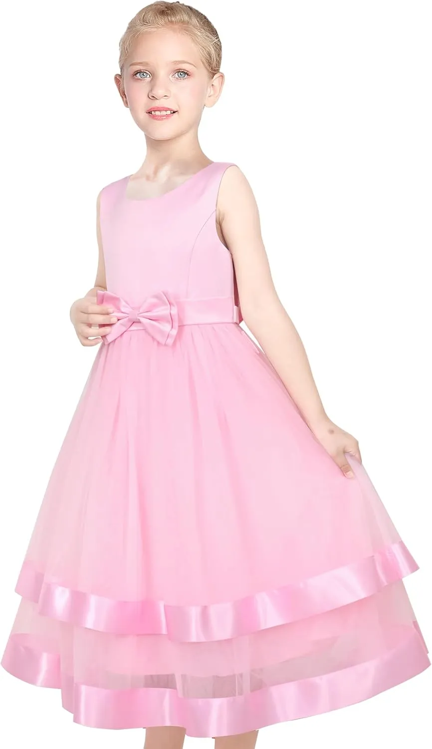 Flower Girl Dress Elegant Party Ball Gowns Vintage Pageant Princess Formal Dress