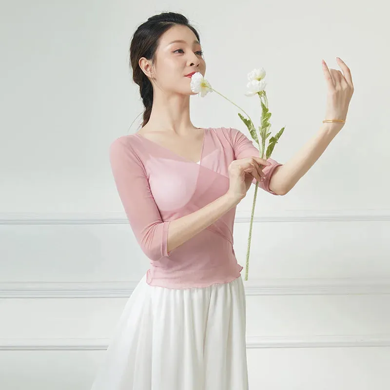Flowy Chiffon Dance Skirt 800-100cm Long Double Layer, Large Swing Ethnic Costume for Classical Stage Performance