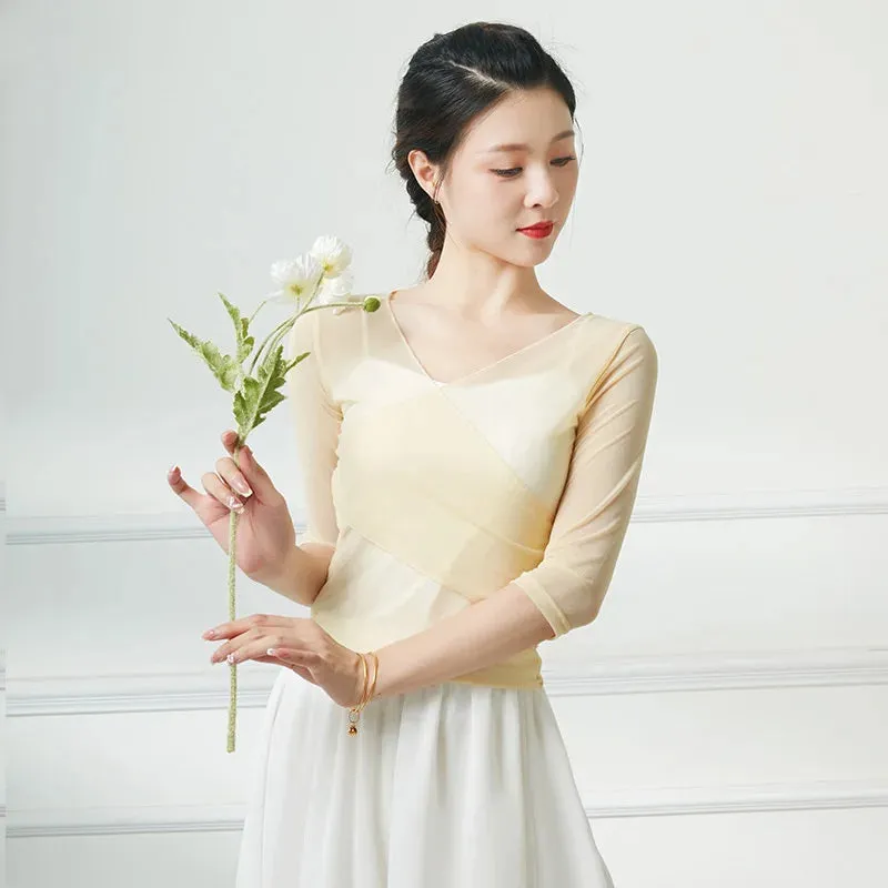Flowy Chiffon Dance Skirt 800-100cm Long Double Layer, Large Swing Ethnic Costume for Classical Stage Performance