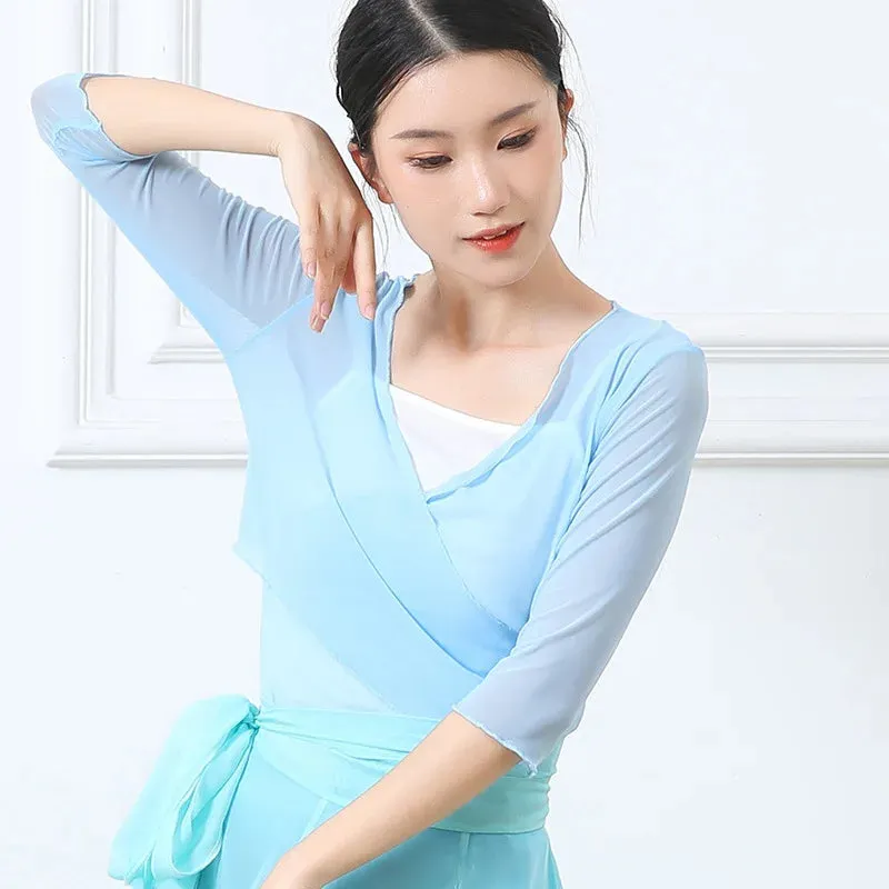 Flowy Chiffon Dance Skirt 800-100cm Long Double Layer, Large Swing Ethnic Costume for Classical Stage Performance
