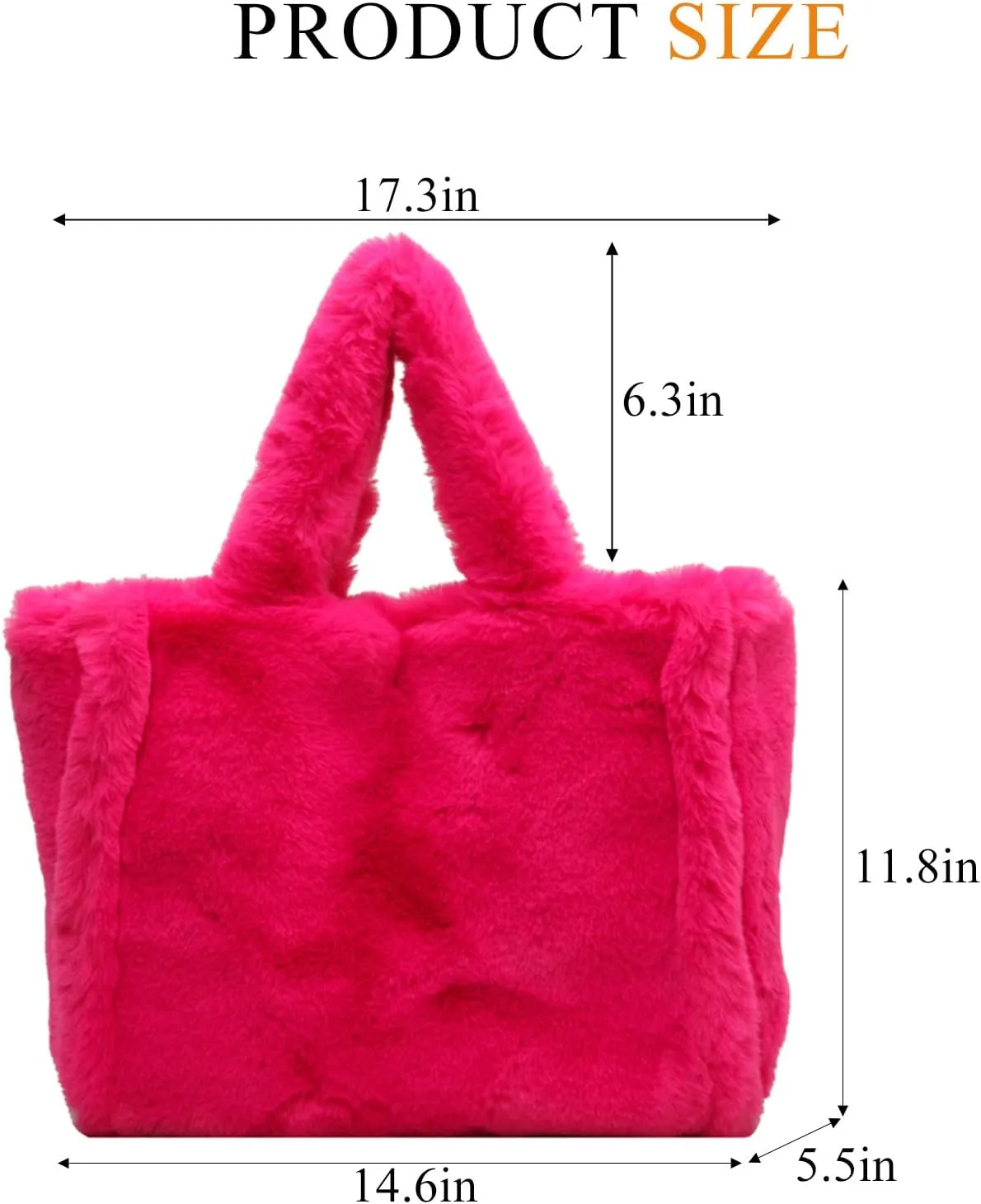 Fluffy Tote Bag Large Fur Purses for Women Winter Fuzzy Totes Furry Shoulder Handbag Plush Bags