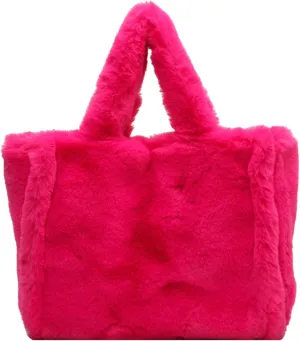 Fluffy Tote Bag Large Fur Purses for Women Winter Fuzzy Totes Furry Shoulder Handbag Plush Bags