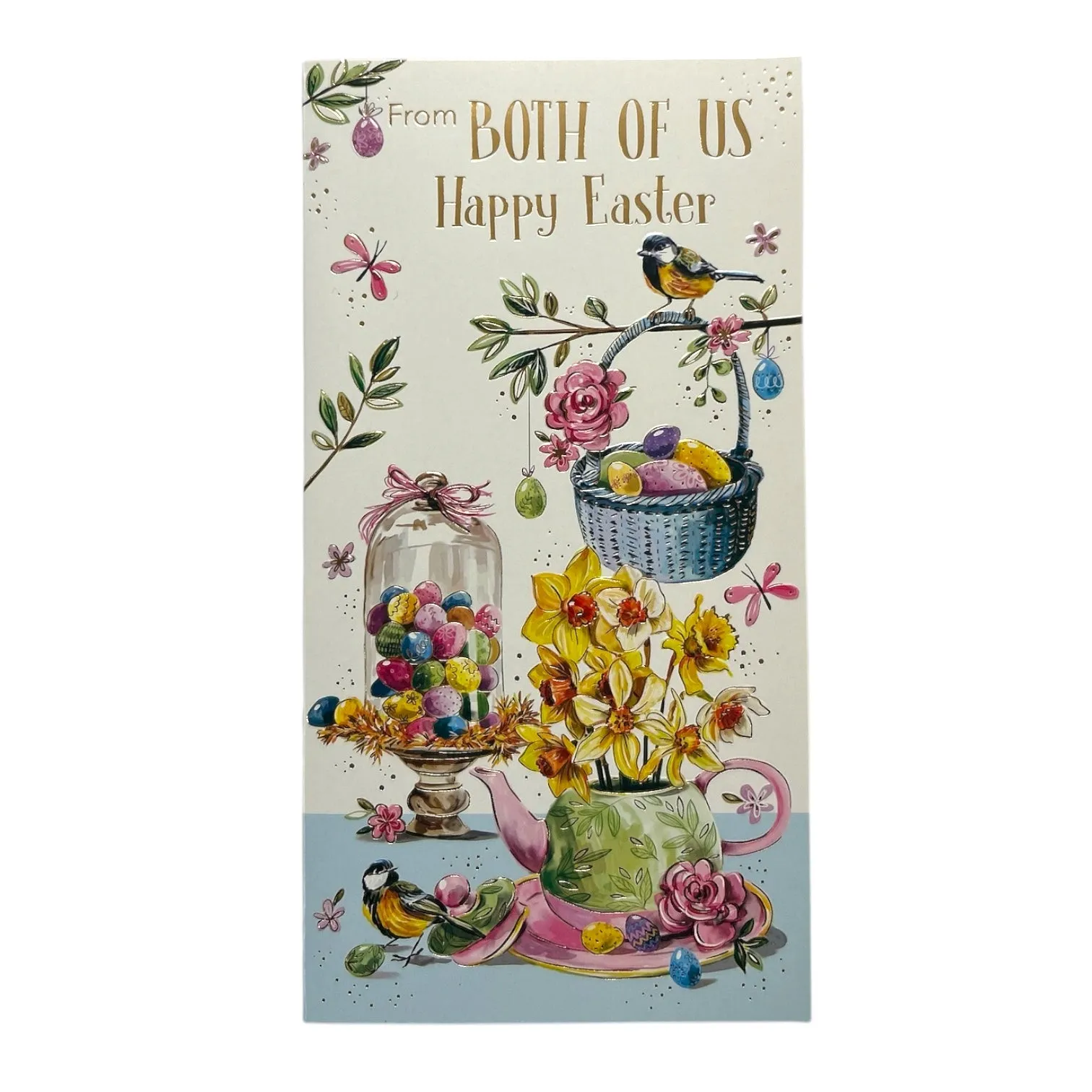 From Both Of Us Chicks And Eggs Floral Easter Card