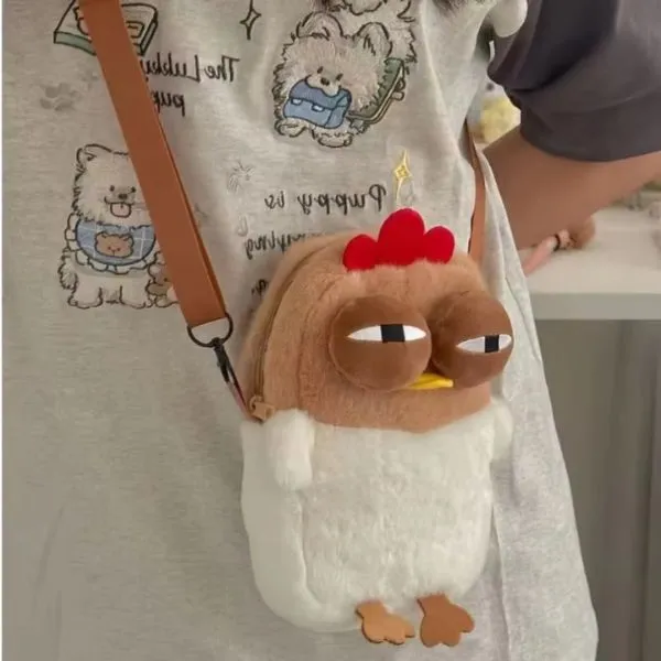Fur Chicken Plush Bag – Funny & Kawaii Ugly Hen Handbag