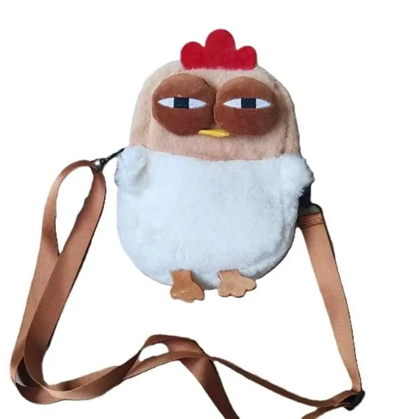 Fur Chicken Plush Bag – Funny & Kawaii Ugly Hen Handbag