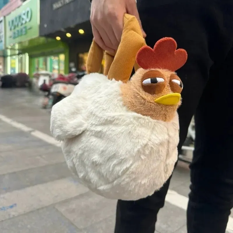 Fur Chicken Plush Bag – Funny & Kawaii Ugly Hen Handbag