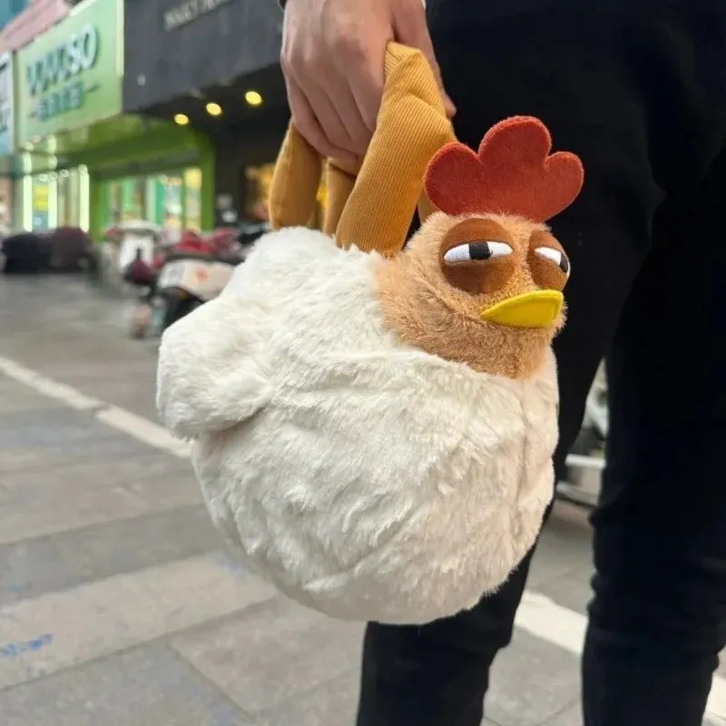 Fur Chicken Plush Bag – Funny & Kawaii Ugly Hen Handbag