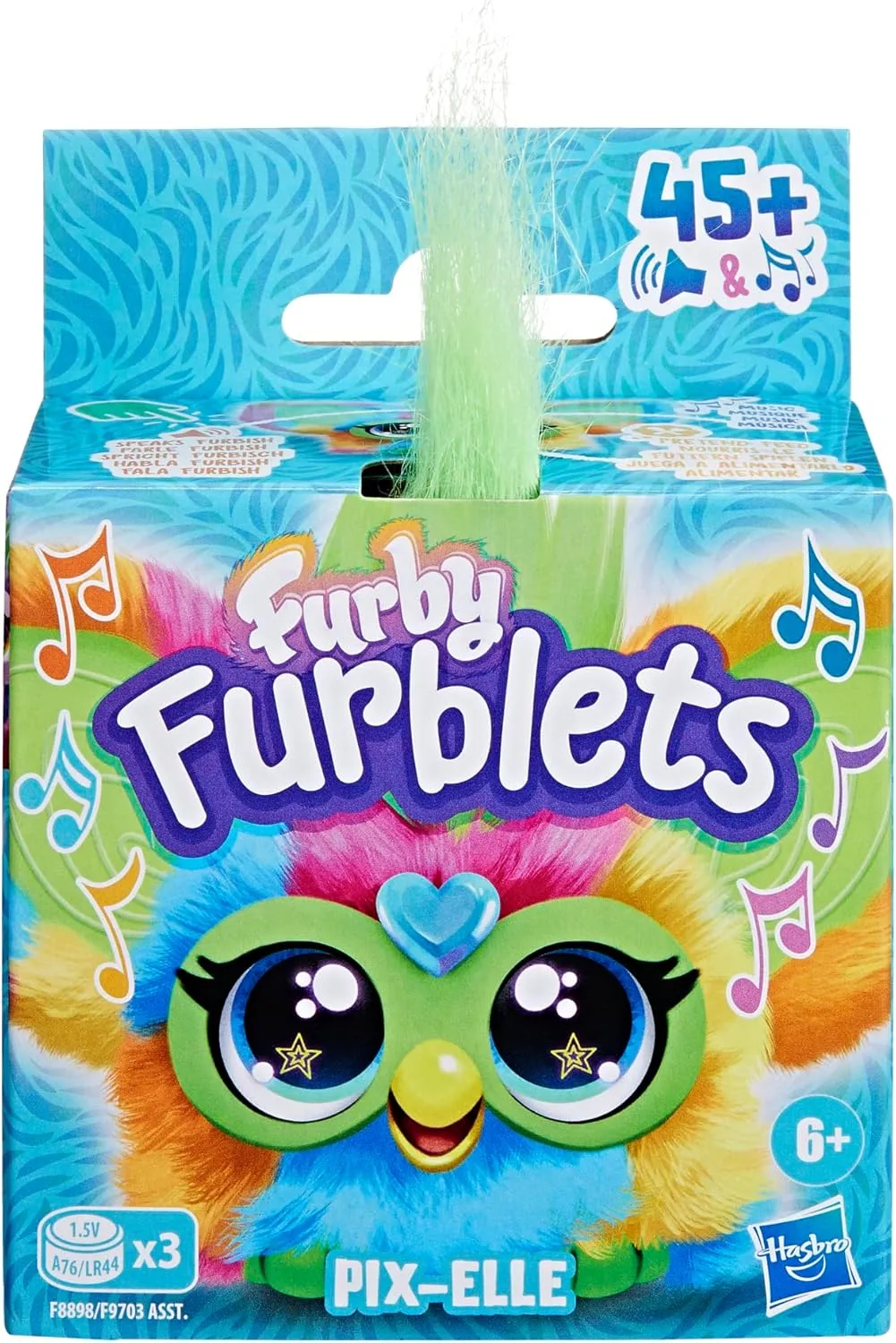 Furby Furblets Pix-Elle Mini Friend, 45  Sounds, Gamer Music & Furbish Phrases, Electronic Plush Toys for Girls & Boys 6 Years & Up, Multicolor