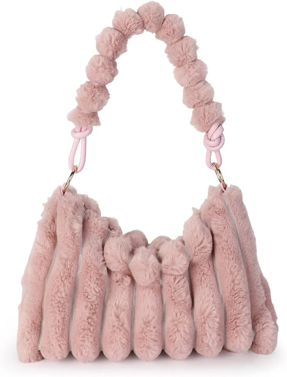 Furry Purse Y2K Fluffy Bags Faux Fur Purses for Women Fuzzy Tote Bag Plush Shoulder Handbags
