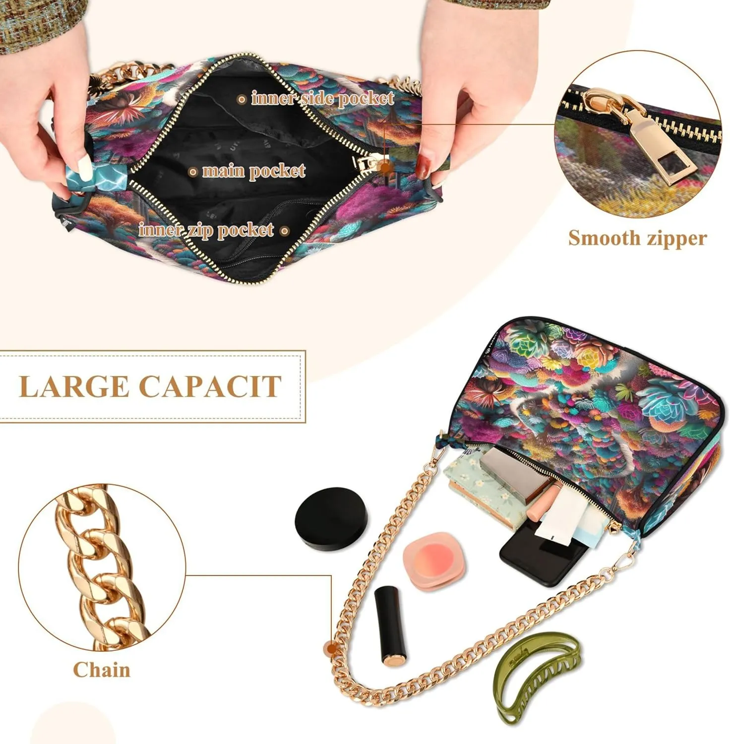 Game Controller Monster Face Medium Purse Hobo Party Purses Womens Ladies Handbags Chain Cute Shoulder Bag