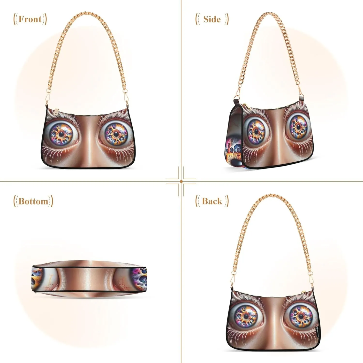 Game Controller Monster Face Medium Purse Hobo Party Purses Womens Ladies Handbags Chain Cute Shoulder Bag