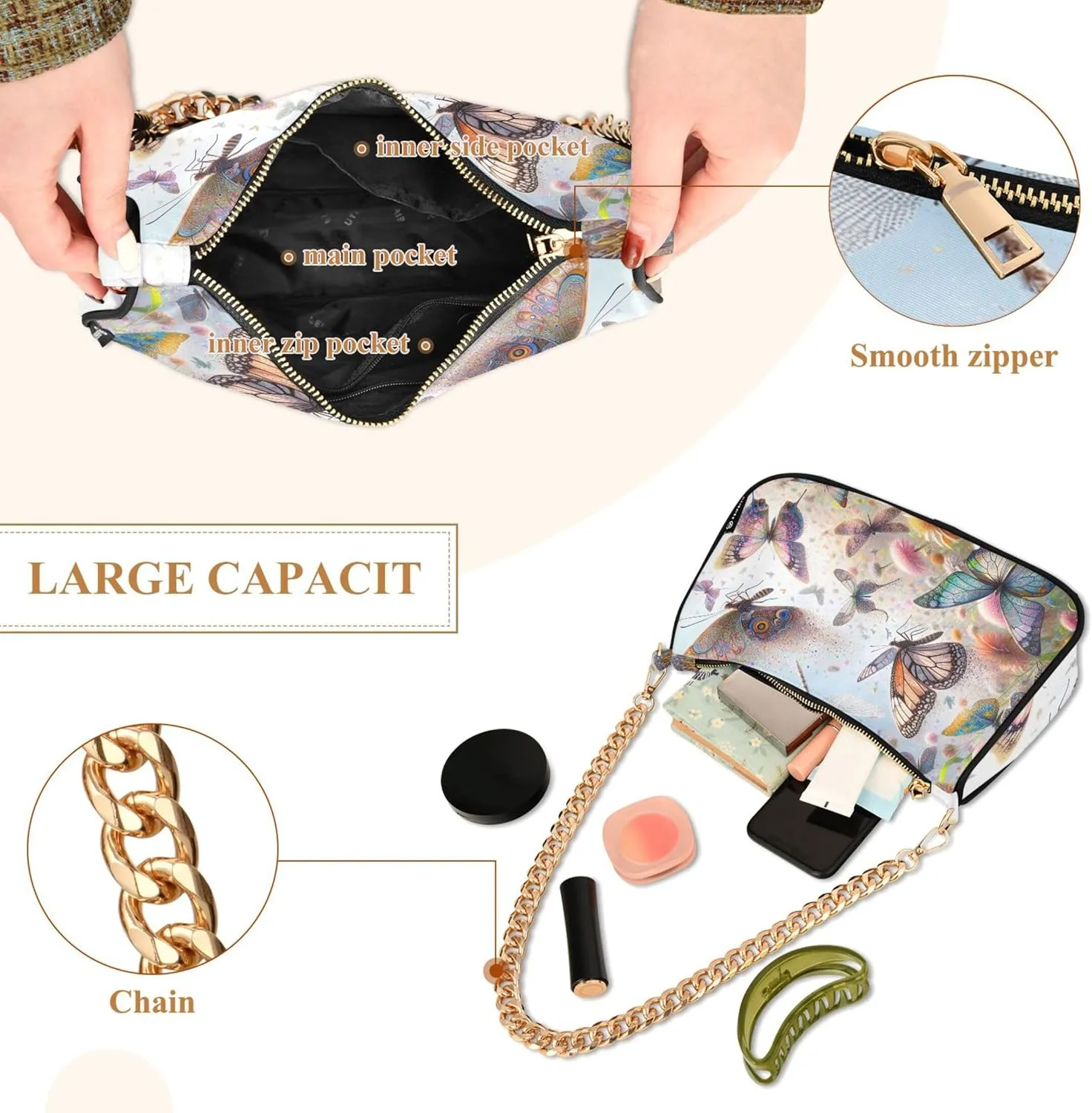 Game Controller Monster Face Medium Purse Hobo Party Purses Womens Ladies Handbags Chain Cute Shoulder Bag