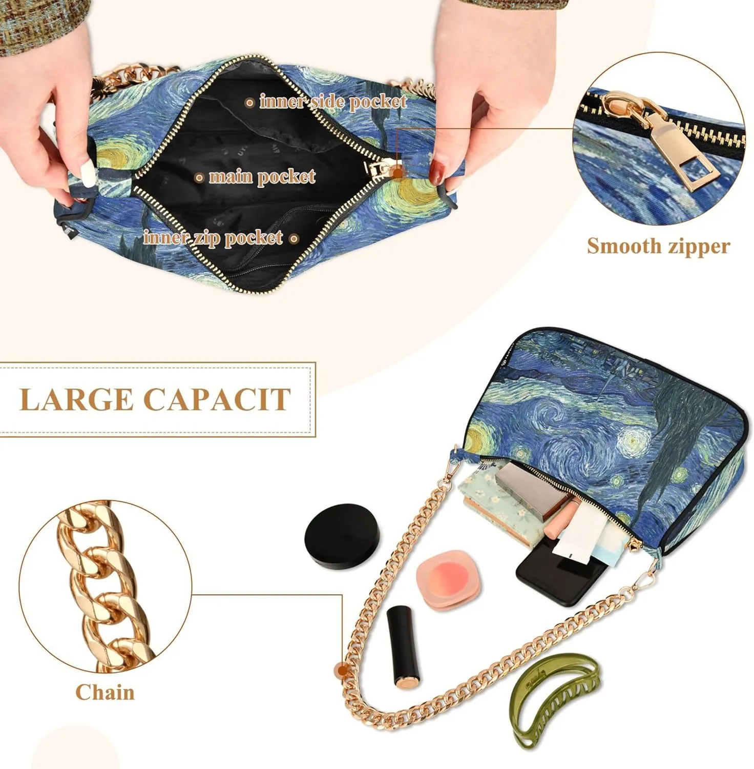 Game Controller Monster Face Medium Purse Hobo Party Purses Womens Ladies Handbags Chain Cute Shoulder Bag