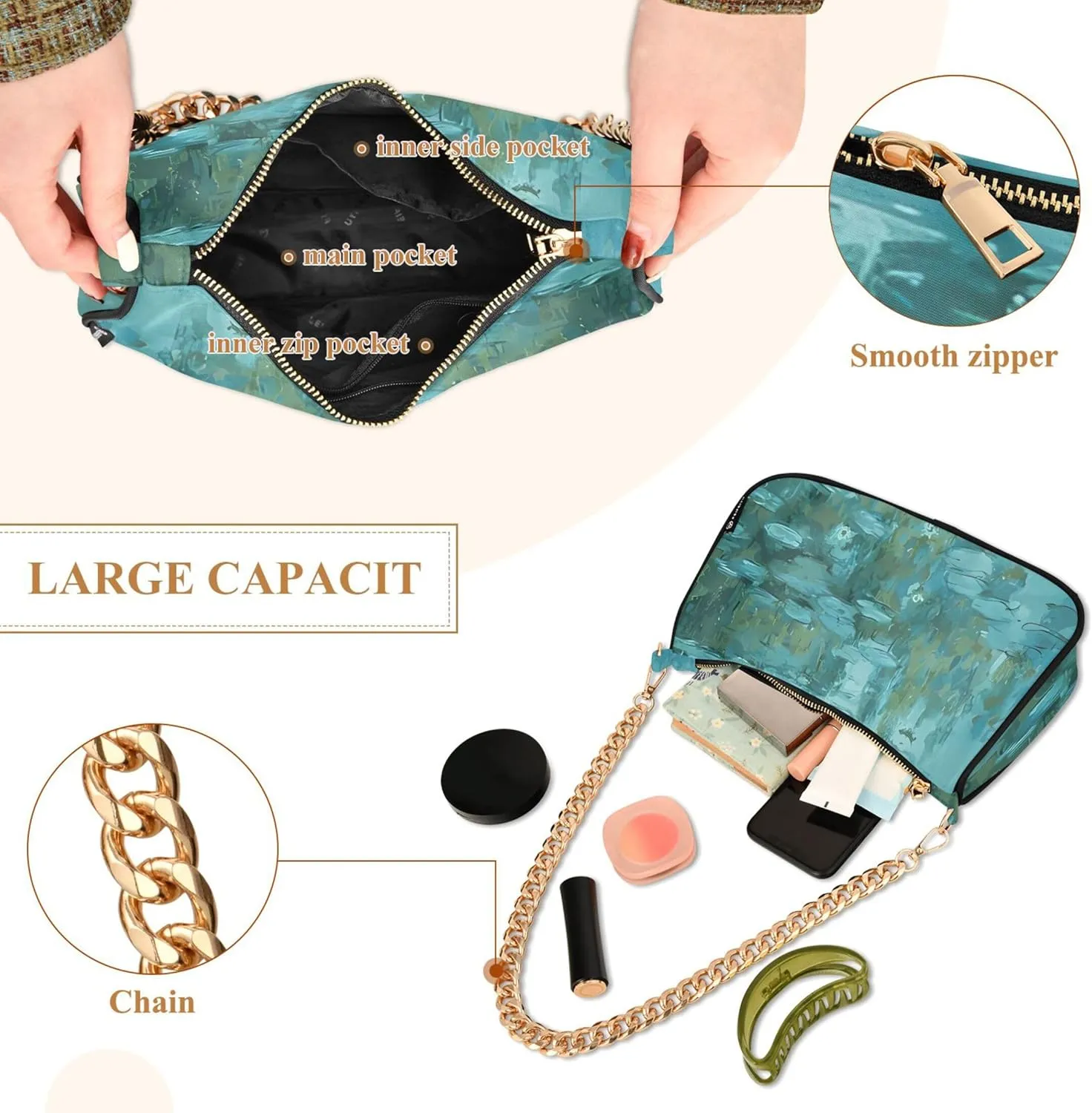 Game Controller Monster Face Medium Purse Hobo Party Purses Womens Ladies Handbags Chain Cute Shoulder Bag