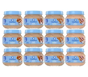 Gerber 2nd Foods 12 Total 2.5 Ounce Jars of Each Flavor (3 Turkey & Turkey Gravy, 3 Ham and Ham Gravy, 3 Chicken & Chicken Gravy, 3 Beef and Gravy)