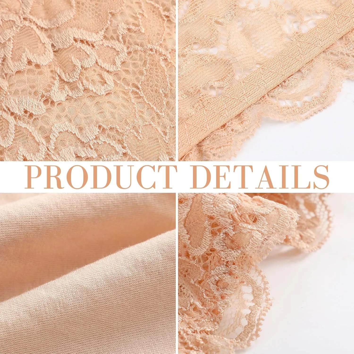 Geyoga 6 Pieces Floral Lace Bralette Bandeau Bra for Women Girl Seamless Strapless Stretchy Tube Top
