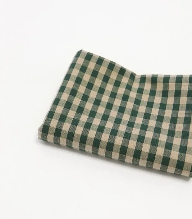 Gingham Check Cotton Fabric, 1 cm Check, Yarn Dyed, Vintage Check Fabric, Korean Fabric - Pink, Red or Green - Fabric By the Yard 38341-1