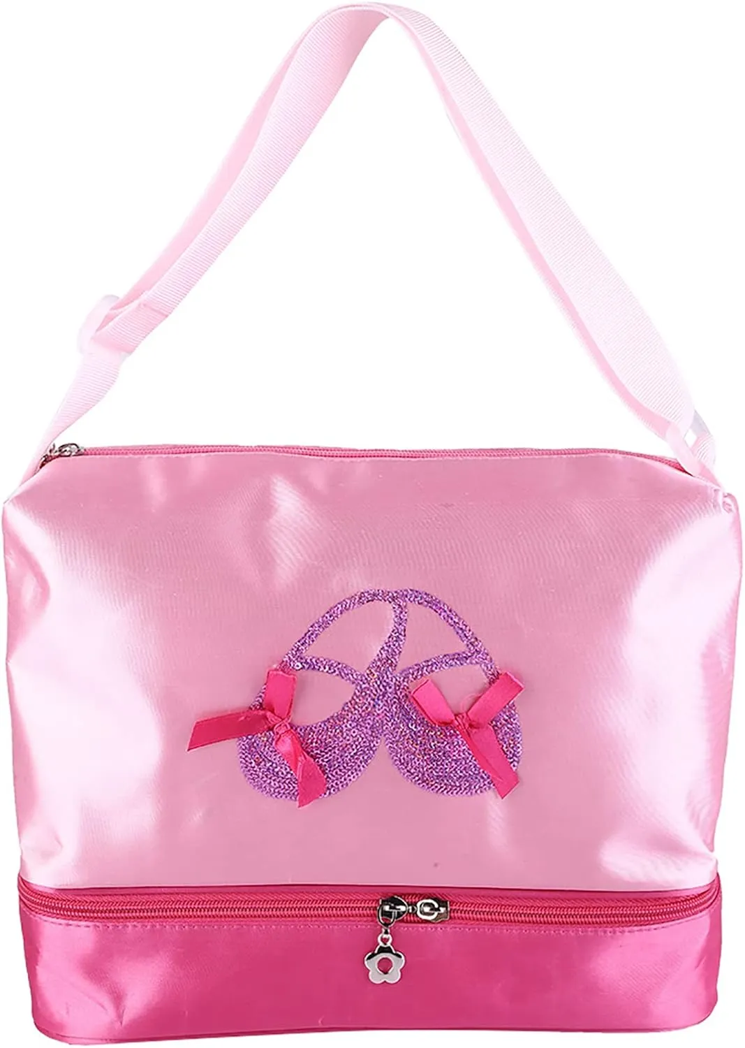 Girls Ballet Handbag, Large Capacity Dance Duffle Bag, Equipped with Adjustable Shoulder Strap for Kids