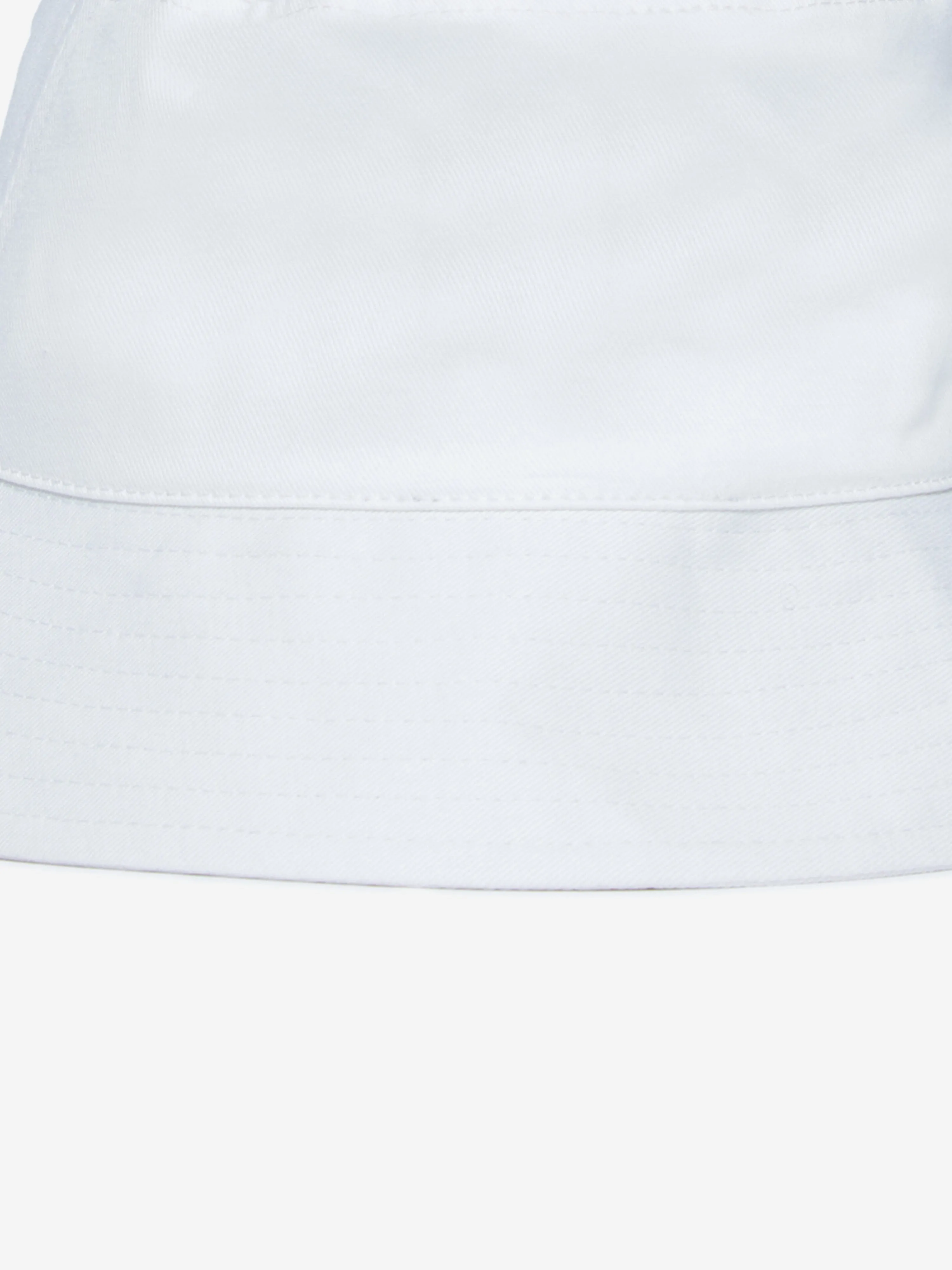 Girls Gabardine Flower Bucket Hat in White