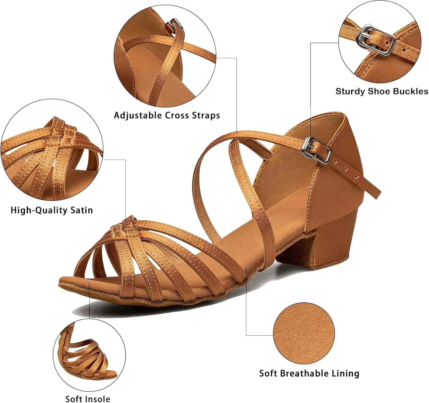 Girls Latin Dance Shoes Kids Salsa Ballroom Dance Shoes Low Heel Girls Tango Dance Cha Cha Shoes