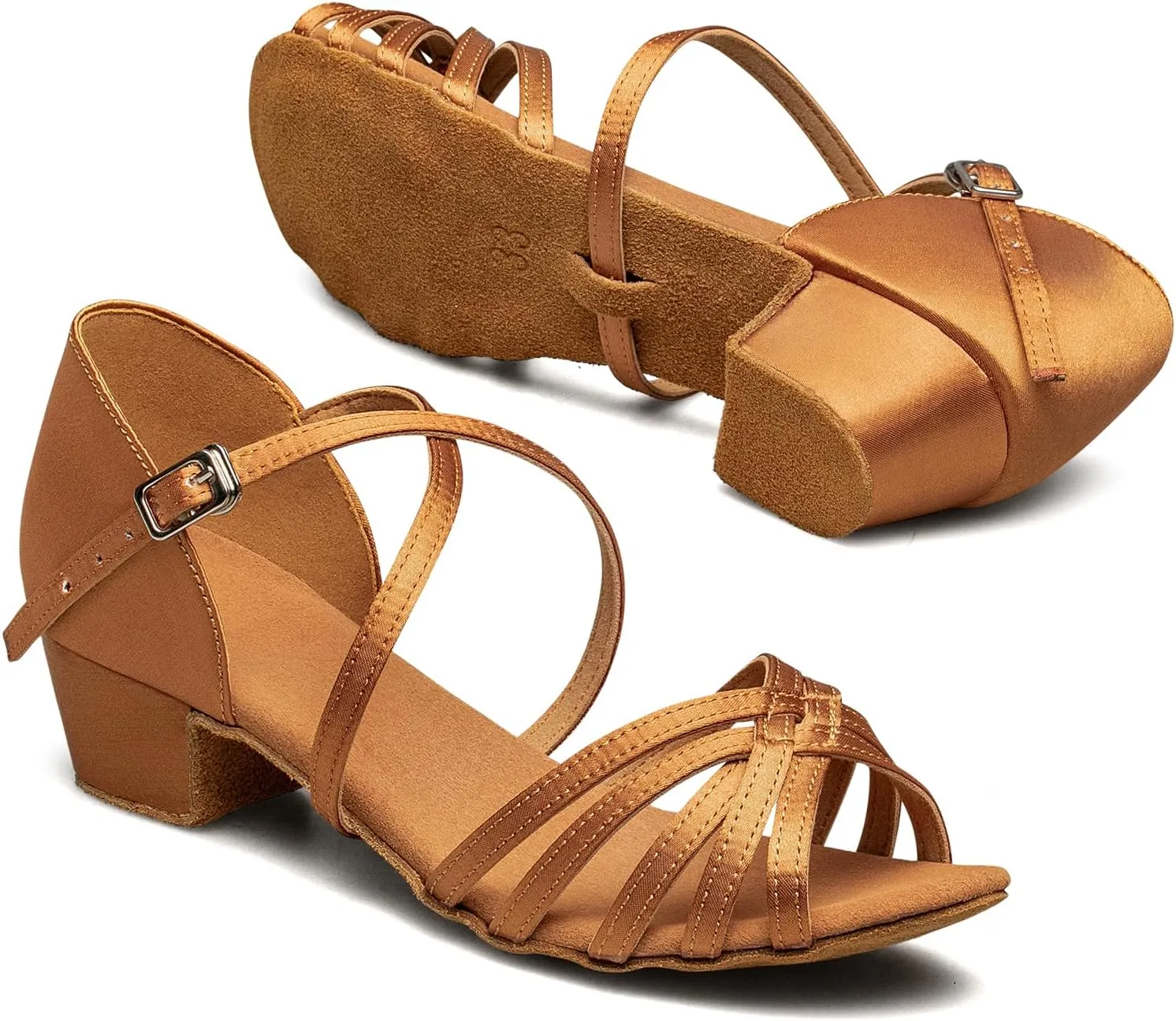 Girls Latin Dance Shoes Kids Salsa Ballroom Dance Shoes Low Heel Girls Tango Dance Cha Cha Shoes